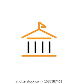 University icon. Line and two colour design template