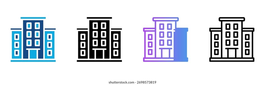 Icono de la universidad Ilustración vectorial de estilo múltiple
