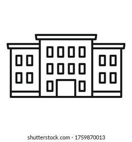Icono de la universidad. Esquema del icono del vector universitario para el diseño web aislado en fondo blanco