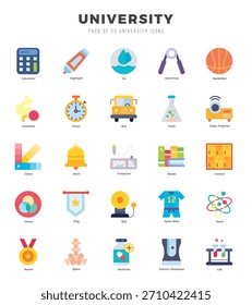University Icon Pack 25 Vector Symbols for Web Design.
