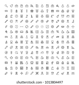 University icon set. Collection of high quality black outline logo for web site design and mobile apps. Vector illustration on a white background.