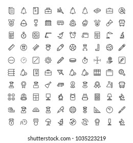 University icon set. Collection of high quality black outline logo for web site design and mobile apps. Vector illustration on a white background.