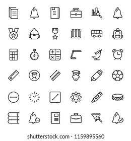 University icon set. Collection of high quality black outline logo for web site design and mobile apps. Vector illustration on a white background.
