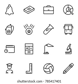 University icon set. Collection of high quality black outline logo for web site design and mobile apps. Vector illustration on a white background.