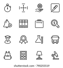 University icon set. Collection of high quality black outline logo for web site design and mobile apps. Vector illustration on a white background.