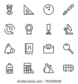 University icon set. Collection of high quality black outline logo for web site design and mobile apps. Vector illustration on a white background.