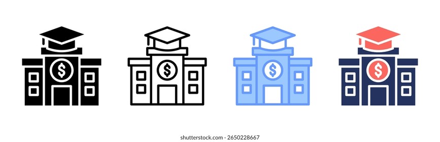 University icon sheet multiple style collection