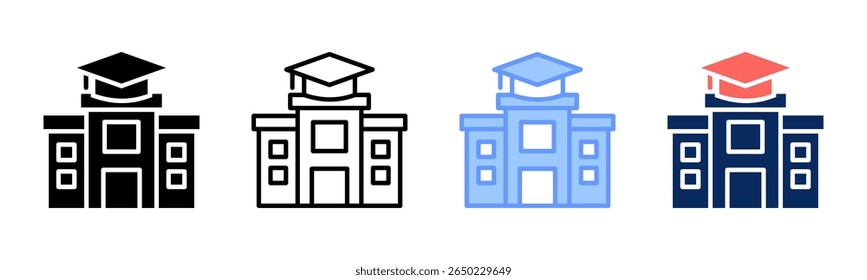 University icon sheet multiple style collection