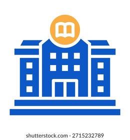 Ilustração de vetor de design de cor sólida de ícone da universidade