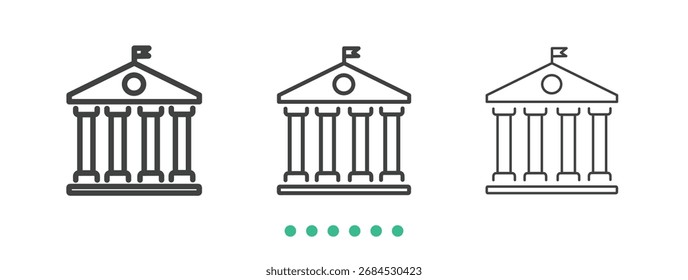 Icono de la universidad. Vector de icono de línea delgada