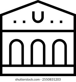 university icon. Thin linear style design isolated on white background