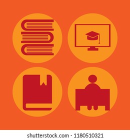 university icon. university vector icons set online education, book, books and teacher