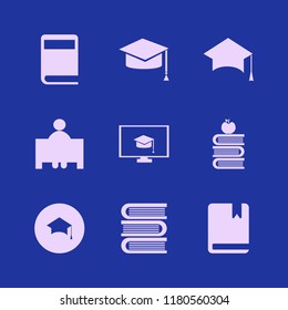 university icon. university vector icons set online education, books and apple, teacher and graduation hat