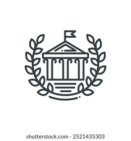 Ícono de la universidad, Ilustración vectorial Universitaria