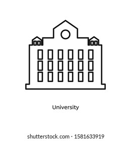 University icon vector illustration black linear on white background