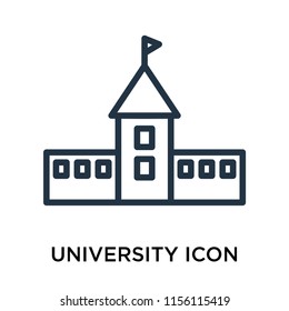 University icon vector isolated on white background, University transparent sign , thin pictogram or outline symbol design in linear style