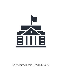 university icon. vector.Editable stroke.linear style sign for use web design,logo.Symbol illustration.