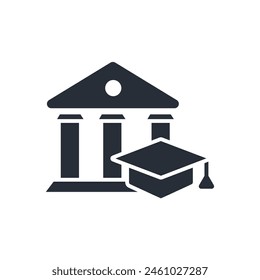 university icon. vector.Editable stroke.linear style sign for use web design,logo.Symbol illustration.