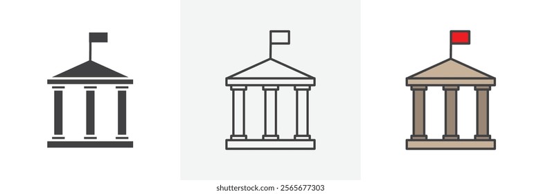 University icons in black and colored versions