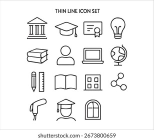 university icons collection vector File