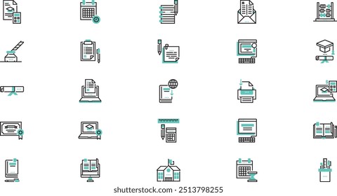 University icons High-Quality Vector Icons Collection with Editable Stroke. Ideal for Professional and Creative Projects.