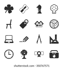 University icons set.