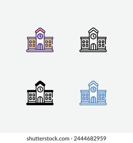 University icons set in 4 different style vector illustration