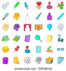 University icons set. Cartoon style of 36 university vector icons for web isolated on white background
