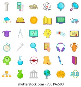 University icons set. Cartoon style of 36 university vector icons for web isolated on white background