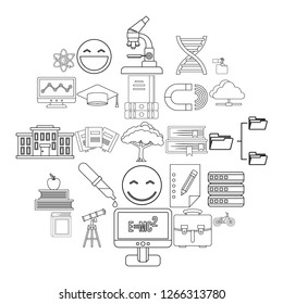 University icons set. Outline set of 25 university vector icons for web isolated on white background
