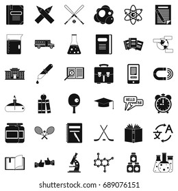 University icons set. Simple style of 36 university vector icons for web isolated on white background