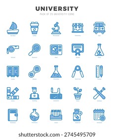 University icons set for website and mobile site and apps.