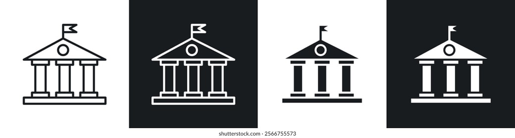 University icons in Thin line black color. flat simple vector symbols illustration.