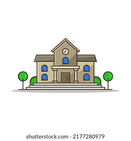 University illustrated in cartoon style
