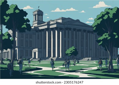 University, institute vector illustration, educational institution