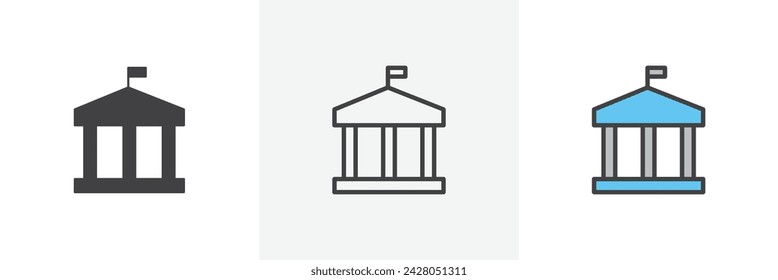 University Isolated Line Icon Style Design. Simple Vector Illustration