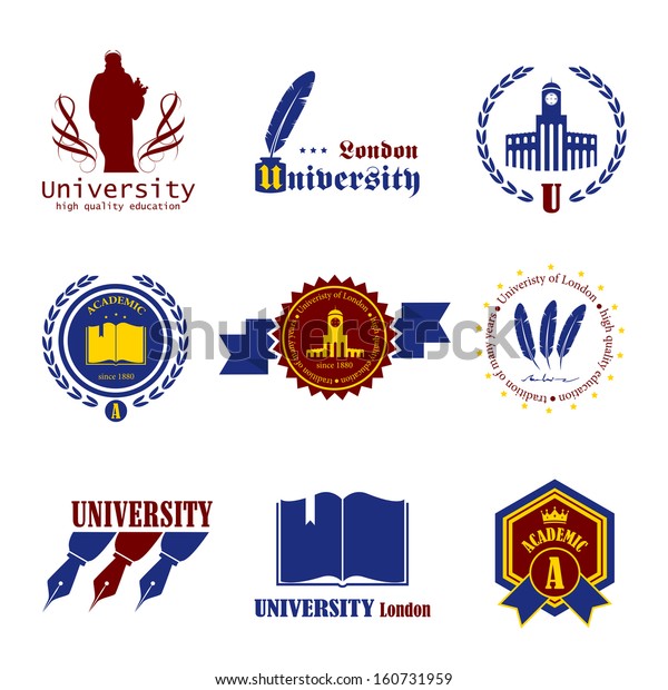 University Labels Set Isolated On White Stock Vector (Royalty Free ...