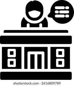 University Lecture Glyph Vector Icon Design