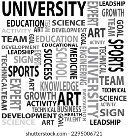 university lettering abstract pattern background