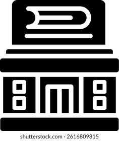 University Library Card Glyph Vector Icon Design