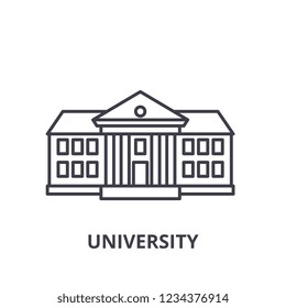 University line icon concept. University vector linear illustration, symbol, sign
