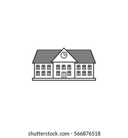 University line icon, school and building, library vector graphics, a linear pattern on a white background, eps 10.