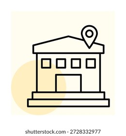 Vector de la Locación de la universidad, pixel perfecto, archivo del ilustrador 