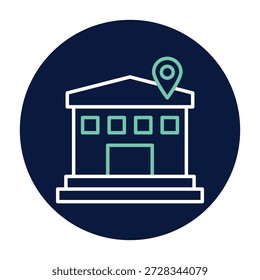 Vector de la Locación de la universidad, pixel perfecto, archivo del ilustrador 