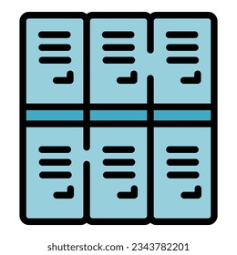 University locker icon outline vector. Study building. Digital exam color flat