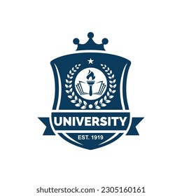 Ilustración vectorial del diseño del logotipo universitario
