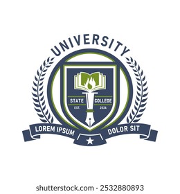 Imagem vetorial do design do logotipo da universidade