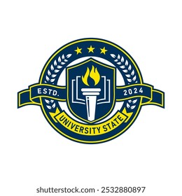 Imagem vetorial do design do logotipo da universidade