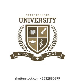 Imagem vetorial do design do logotipo da universidade