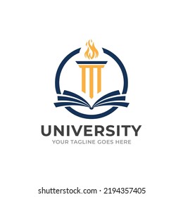 Design des Universitätslogos, Vektorvorlage.